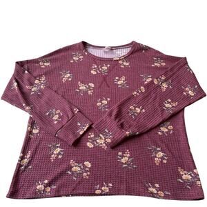 7th Ray Floral Burgundy Sweater